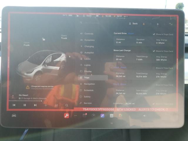 Photo 9 from auction – 2023 TESLA MODEL Y with VIN 7SAYGDEE3PF605056