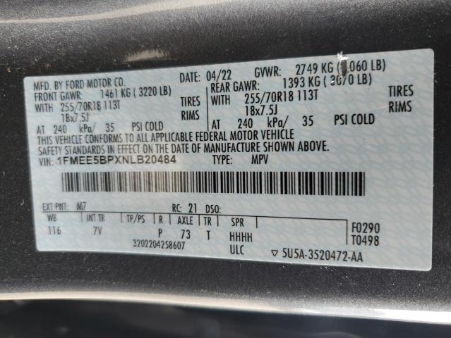 Photo 14 from auction – 2022 FORD BRONCO BAS with VIN 1FMEE5BPXNLB20484