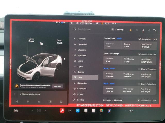 Photo 9 from auction – 2021 TESLA MODEL Y with VIN 5YJYGDEE1MF267004