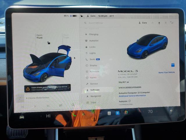 Photo 9 from auction – 2018 TESLA MODEL 3 with VIN 5YJ3E1EB3JF094585