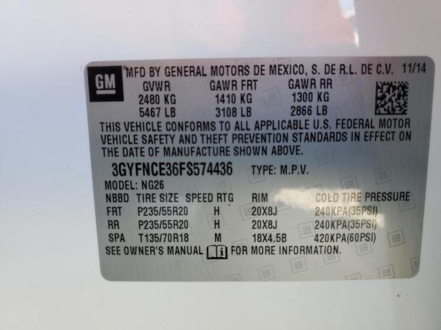 Photo 14 from auction – 2015 CADILLAC SRX PERFOR with VIN 3GYFNCE36FS574436