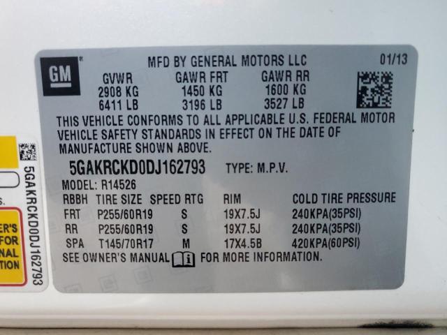 Photo 14 from auction – 2013 BUICK ENCLAVE with VIN 5GAKRCKD0DJ162793
