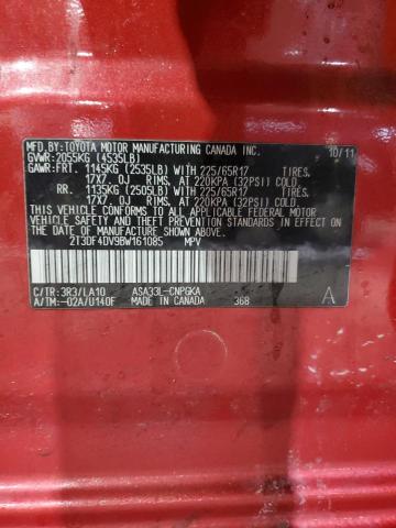 Photo 14 from auction – 2011 TOYOTA RAV4 LIMIT with VIN 2T3DF4DV9BW161085