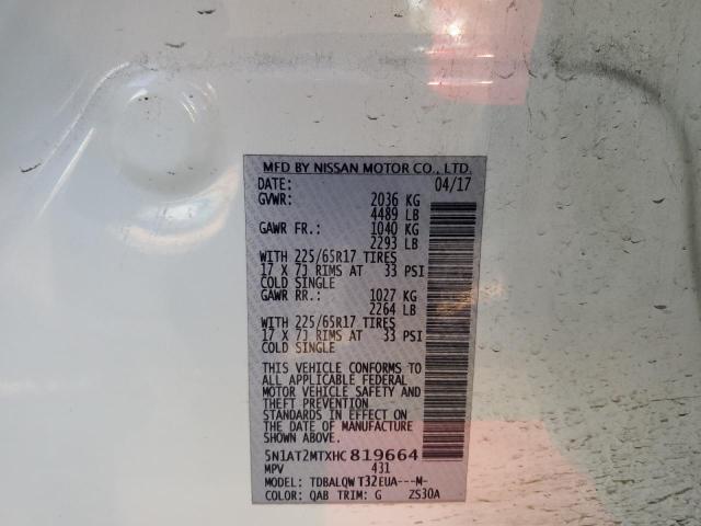 Photo 14 from auction – 2017 NISSAN ROGUE S with VIN 5N1AT2MTXHC819664