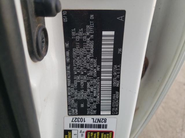 Photo 14 from auction – 2010 TOYOTA SEQUOIA PL with VIN 5TDDW5G1XAS036174