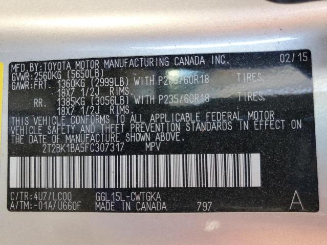 Photo 14 from auction – 2015 LEXUS RX 350 BAS with VIN 2T2BK1BA5FC307317