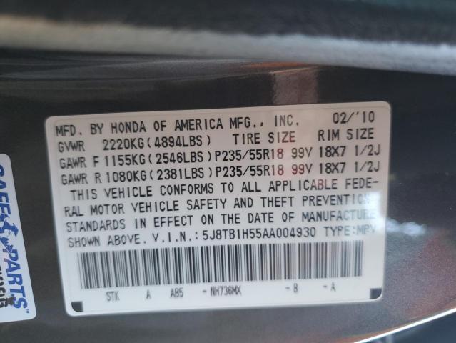 Photo 14 from auction – 2010 ACURA RDX TECHNO with VIN 5J8TB1H55AA004930