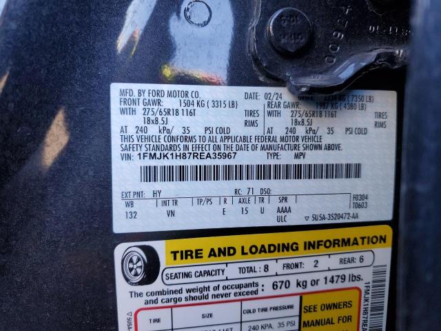 Photo 14 from auction – 2024 FORD EXPEDITION with VIN 1FMJK1H87REA35967