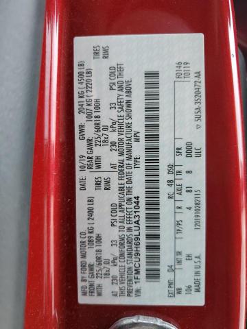 Photo 14 from auction – 2020 FORD ESCAPE SEL with VIN 1FMCU9H69LUA31044