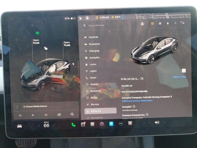 Снимка 9 от търг – 2023 TESLA MODEL 3 с VIN 5YJ3E1EA7PF494780