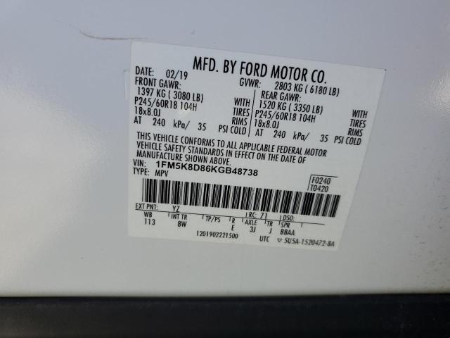 Photo 14 from auction – 2019 FORD EXPLORER X with VIN 1FM5K8D86KGB48738
