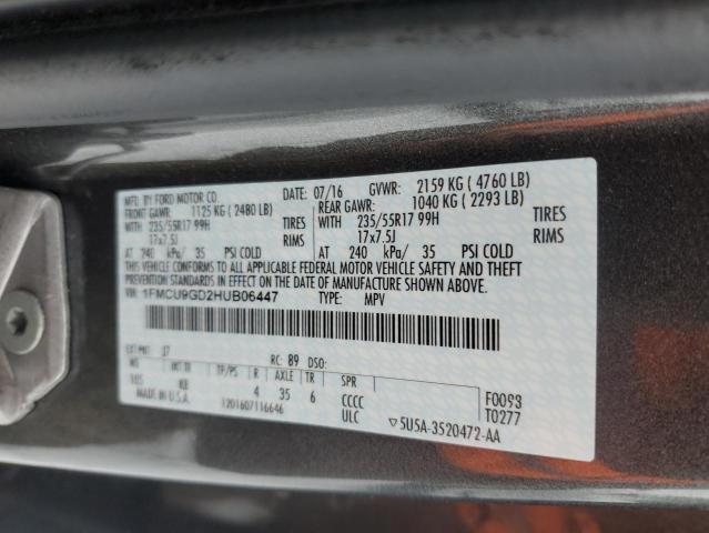 Zdjęcie 14 z aukcji – 2017 FORD ESCAPE SE z VIN 1FMCU9GD2HUB06447