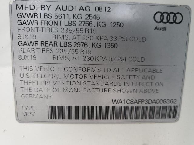 Photo 14 from auction – 2013 AUDI Q5 PREMIUM with VIN WA1C8AFP3DA008362