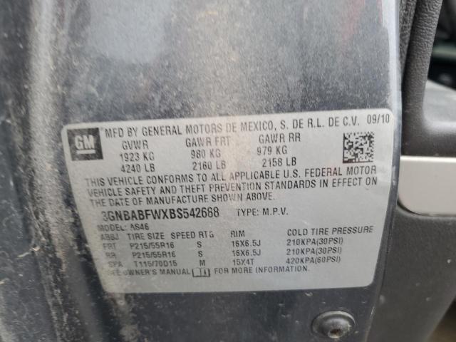 Photo 14 from auction – 2011 CHEVROLET HHR LT with VIN 3GNBABFWXBS542688
