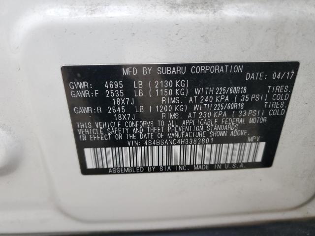 Photo 14 from auction – 2017 SUBARU OUTBACK 2. with VIN 4S4BSANC4H3383801