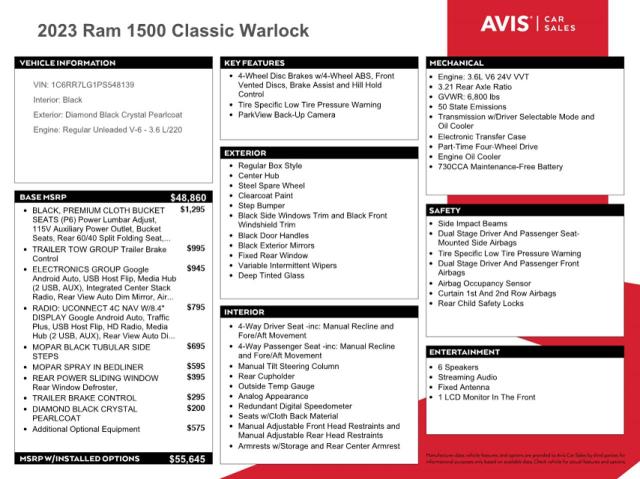 Photo 12 from auction – 2023 RAM 1500 CLASS with VIN 1C6RR7LG1PS548139