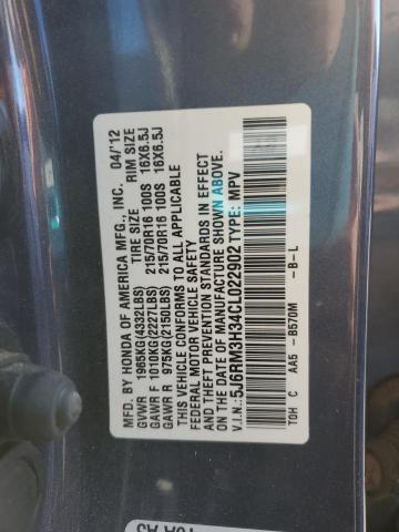 Photo 14 from auction – 2012 HONDA CR-V LX with VIN 5J6RM3H34CL022902