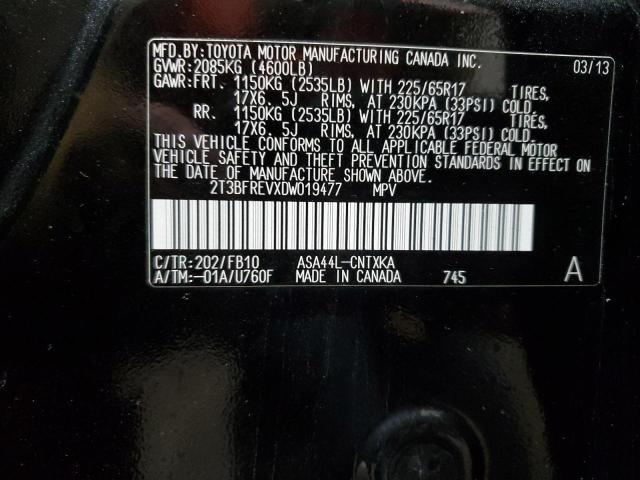 Photo 14 from auction – 2013 TOYOTA RAV4 LE with VIN 2T3BFREVXDW019477