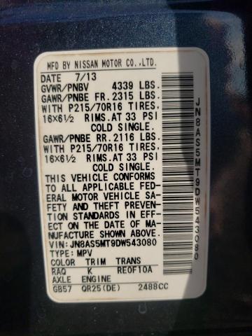 Photo 14 from auction – 2013 NISSAN ROGUE S with VIN JN8AS5MT9DW543080