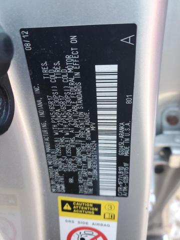 Photo 14 from auction – 2012 TOYOTA HIGHLANDER with VIN 5TDBK3EH7CS174524