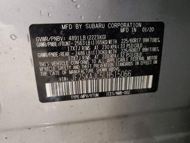 Photo 14 from auction – 2020 SUBARU FORESTER P with VIN JF2SKAJC5LH515066