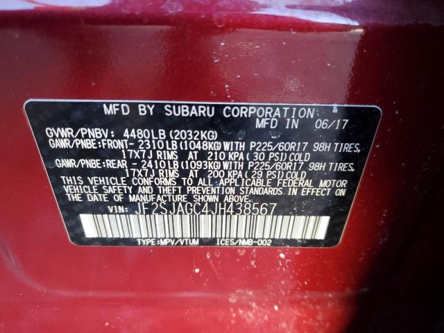 Photo 14 from auction – 2018 SUBARU FORESTER 2 with VIN JF2SJAGC4JH438567