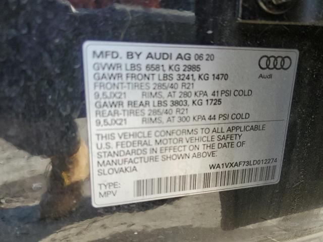 Photo 14 from auction – 2020 AUDI Q7 PRESTIG with VIN WA1VXAF73LD012274