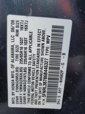 Photo 14 from auction – 2006 HONDA ODYSSEY EX with VIN 5FNRL38786B446327