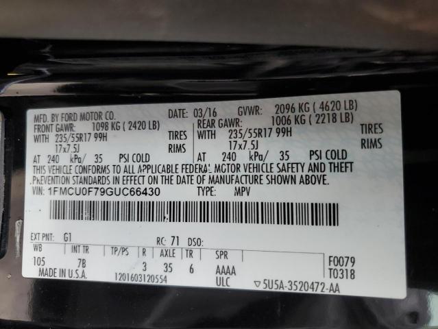 Photo 14 from auction – 2016 FORD ESCAPE S with VIN 1FMCU0F79GUC66430