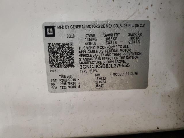 Photo 14 from auction – 2018 CHEVROLET TRAX LS with VIN 3GNCJKSB8JL379555