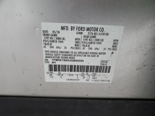 Photo 14 from auction – 2018 FORD EXPLORER with VIN 1FM5K7B89JGB64590