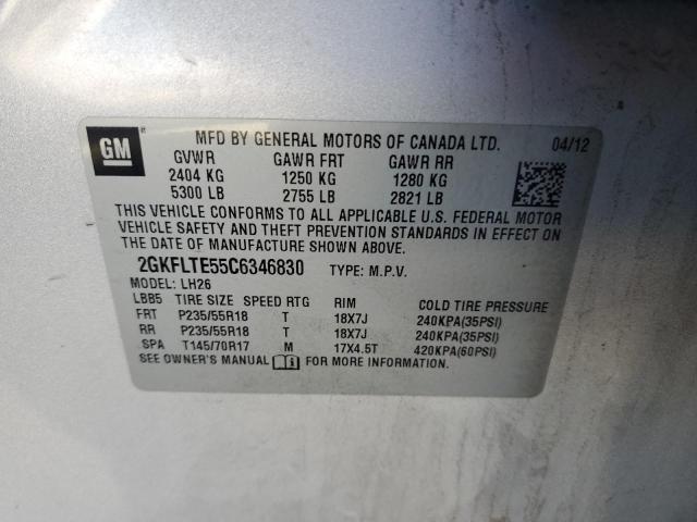 Photo 14 from auction – 2012 GMC TERRAIN SL with VIN 2GKFLTE55C6346830