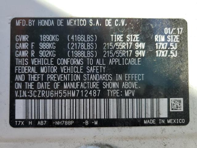 Photo 14 from auction – 2017 HONDA HR-V EX with VIN 3CZRU6H55HM712487