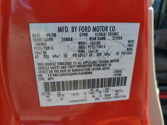 Photo 14 from auction – 2009 FORD ESCAPE XLT with VIN 1FMCU03G29KA50888