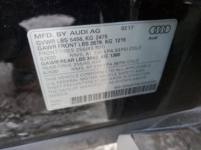 Photo 14 from auction – 2018 AUDI Q5 PREMIUM with VIN WA1BNAFY6J2006284