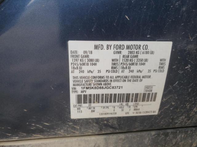 Photo 14 from auction – 2018 FORD EXPLORER X with VIN 1FM5K8D88JGC83721