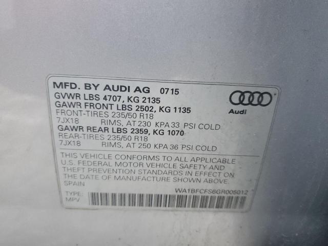 Photo 14 from auction – 2016 AUDI Q3 PREMIUM with VIN WA1BFCFS6GR005012