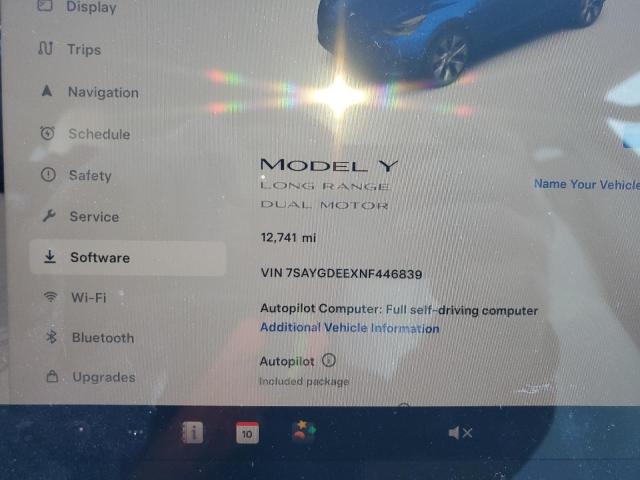 Photo 9 from auction – 2022 TESLA MODEL Y with VIN 7SAYGDEEXNF446839