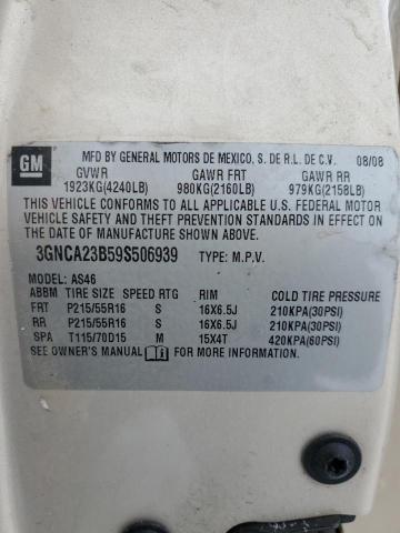 Photo 14 from auction – 2009 CHEVROLET HHR LT with VIN 3GNCA23B59S506939