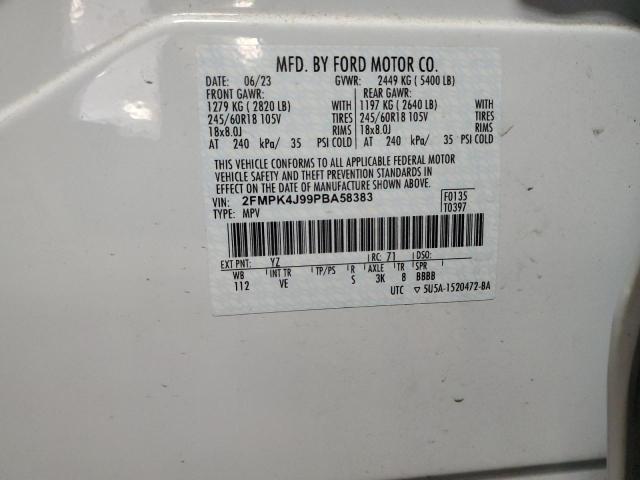 Photo 14 from auction – 2023 FORD EDGE SEL with VIN 2FMPK4J99PBA58383