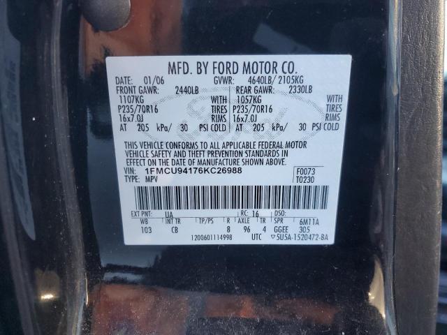Photo 14 from auction – 2006 FORD ESCAPE LIM with VIN 1FMCU94176KC26988