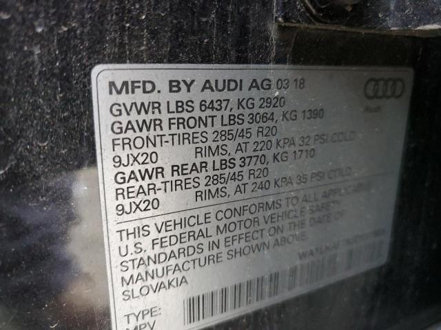 Photo 14 from auction – 2018 AUDI Q7 PREMIUM with VIN WA1LHAF78JD037589