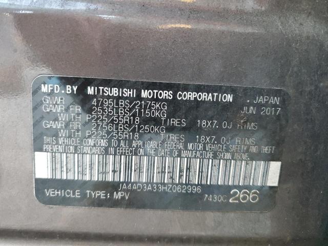 Photo 14 from auction – 2017 MITSUBISHI OUTLANDER with VIN JA4AD3A33HZ062996