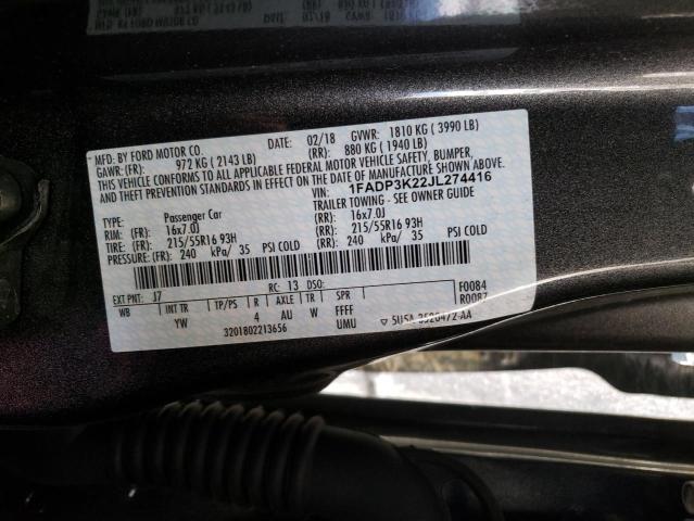 Photo 14 from auction – 2018 FORD FOCUS SE with VIN 1FADP3K22JL274416