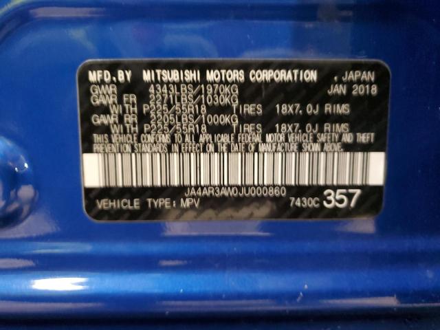Photo 14 from auction – 2018 MITSUBISHI OUTLANDER with VIN JA4AR3AW0JU000860