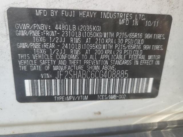 Photo 14 from auction – 2012 SUBARU FORESTER 2 with VIN JF2SHABC6CG408885
