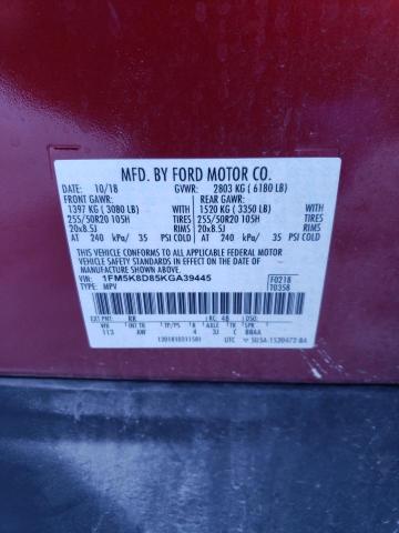 Photo 14 from auction – 2019 FORD EXPLORER X with VIN 1FM5K8D85KGA39445