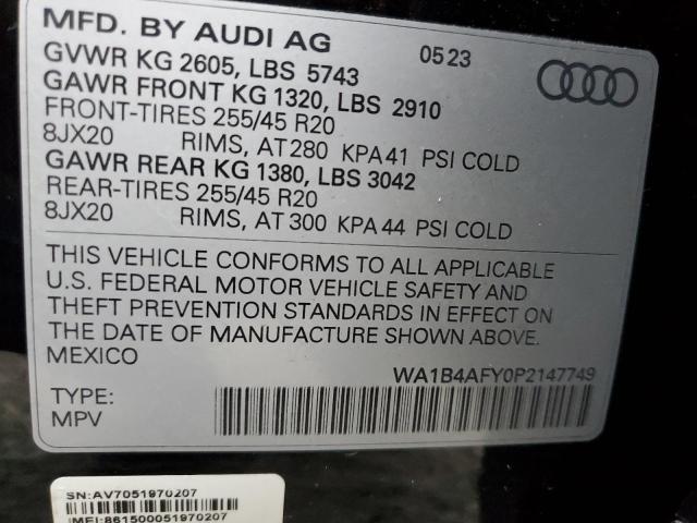 Photo 14 from auction – 2023 AUDI SQ5 PREMIU with VIN WA1B4AFY0P2147749