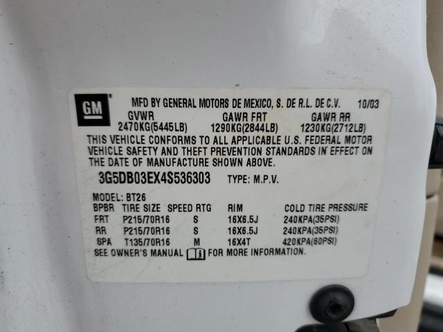 Photo 14 from auction – 2004 BUICK RENDEZVOUS with VIN 3G5DB03EX4S536303