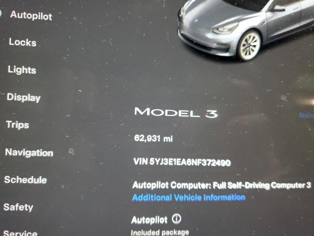 Photo 9 from auction – 2022 TESLA MODEL 3 with VIN 5YJ3E1EA6NF372490